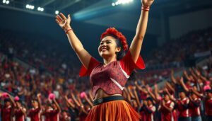 PEMANDU SORAK Memimpin Tim Sepak Bola Indonesia