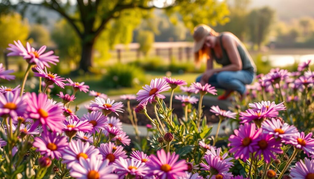 kegiatan berkebun dengan Bunga Aster kegiatan berkebun dengan Bunga Aster