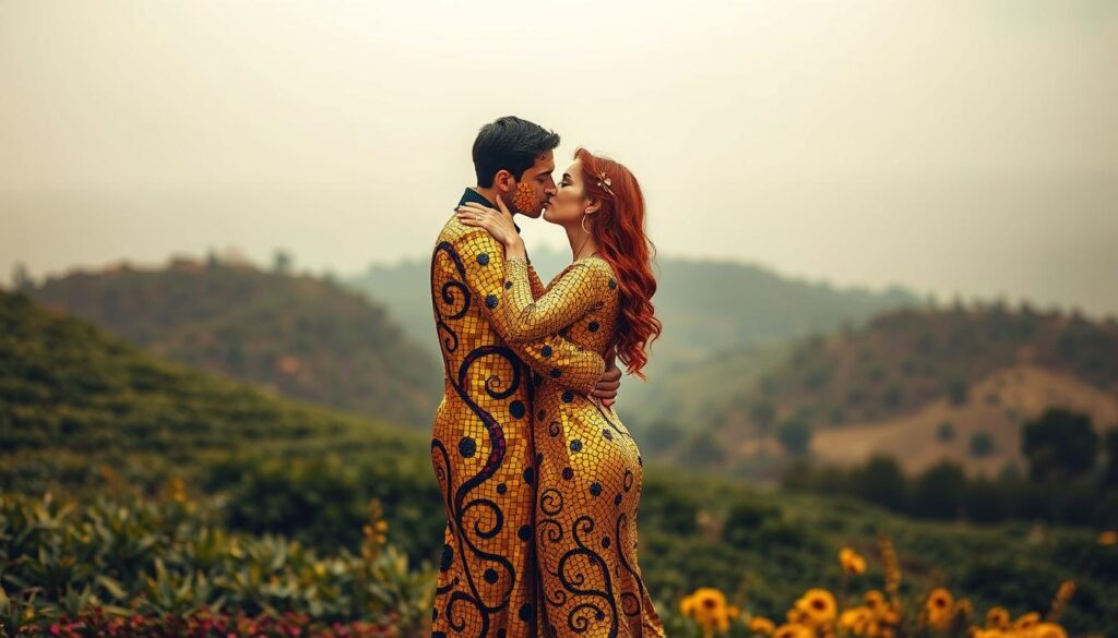 Inspirasi dari 'The Kiss' karya Gustav Klimt Inspirasi dari 'The Kiss' karya Gustav Klimt