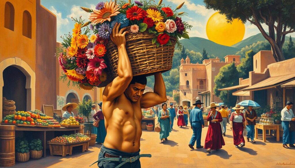 The Flower Carrier by Diego Rivera